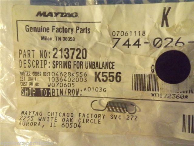 MAYTAG WASHER 213720 Spring NEW IN BAG MAYTAG WASHER 213720 Spring NEW IN BAG